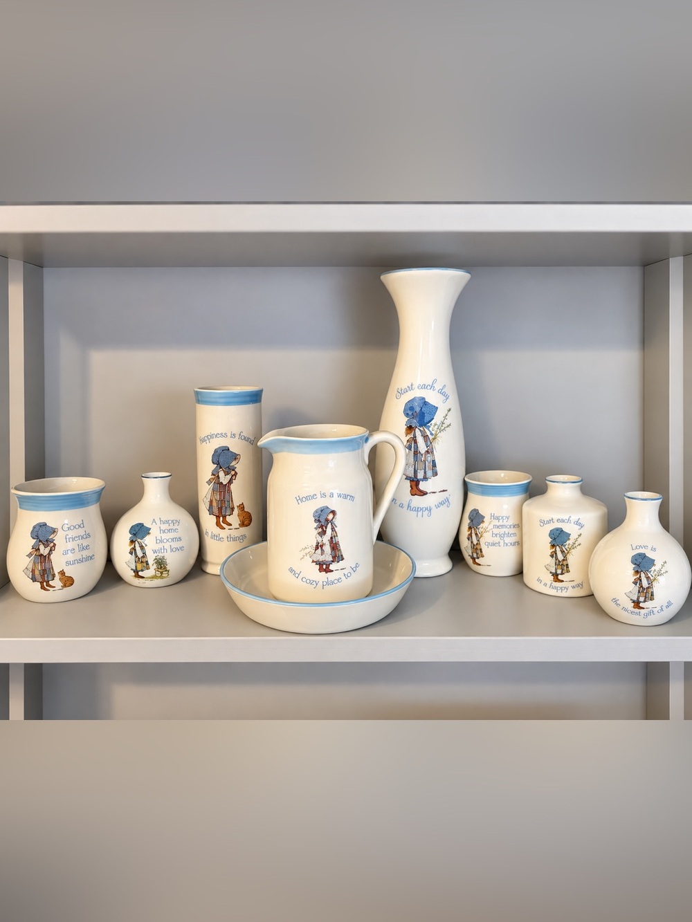 Vintage Holly Hobbie Ceramic Collection – 9 Piece Set